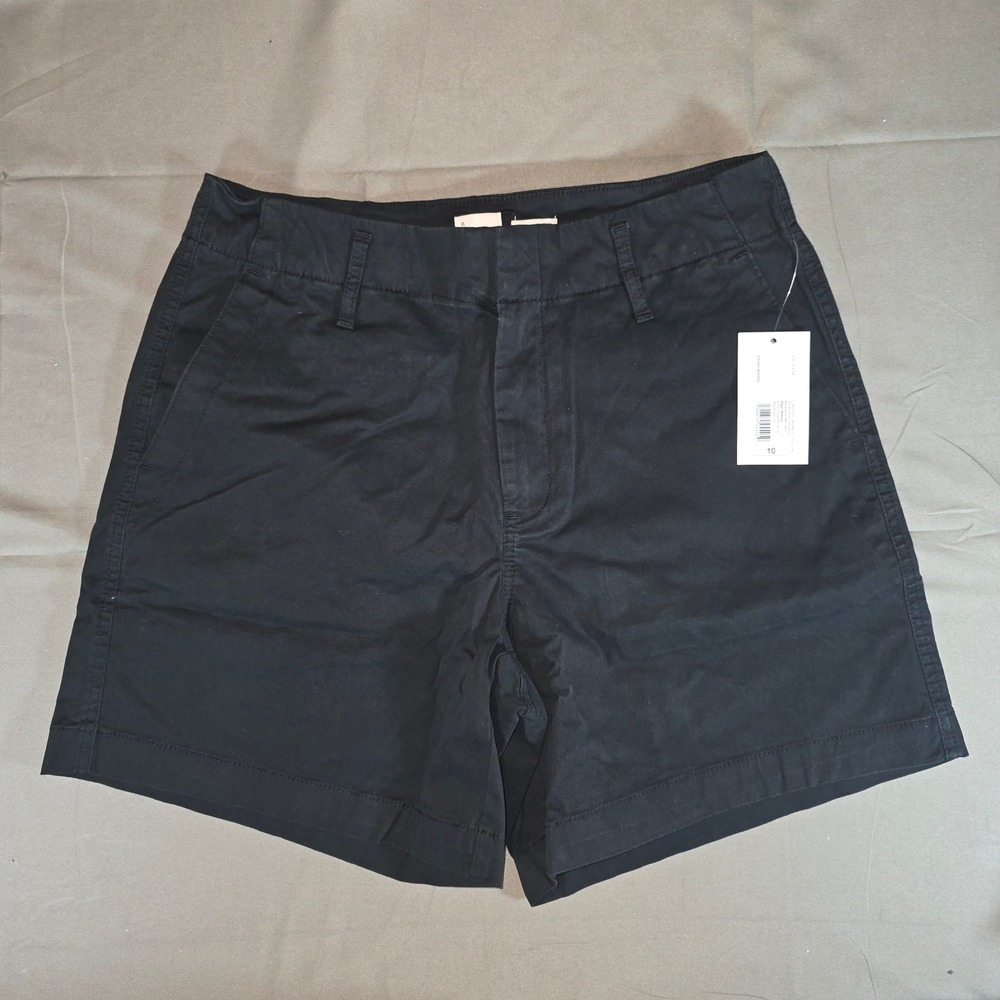 A New Day Women Ebony Black Chino Shorts Size 10 Stretch Cotton W98EE6 NWT